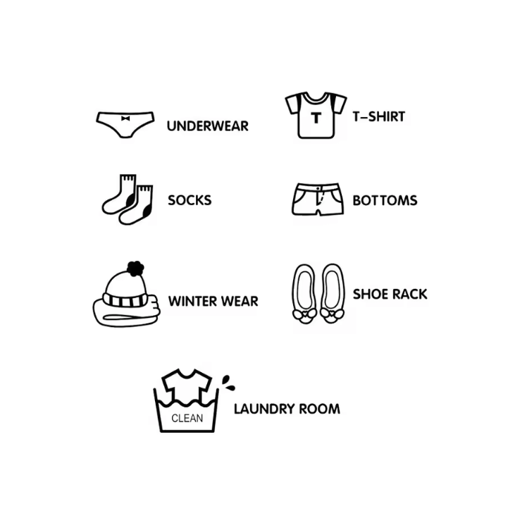 Webuymart™ Wardrobe Vinyl Art Stickers – 5pcs Set