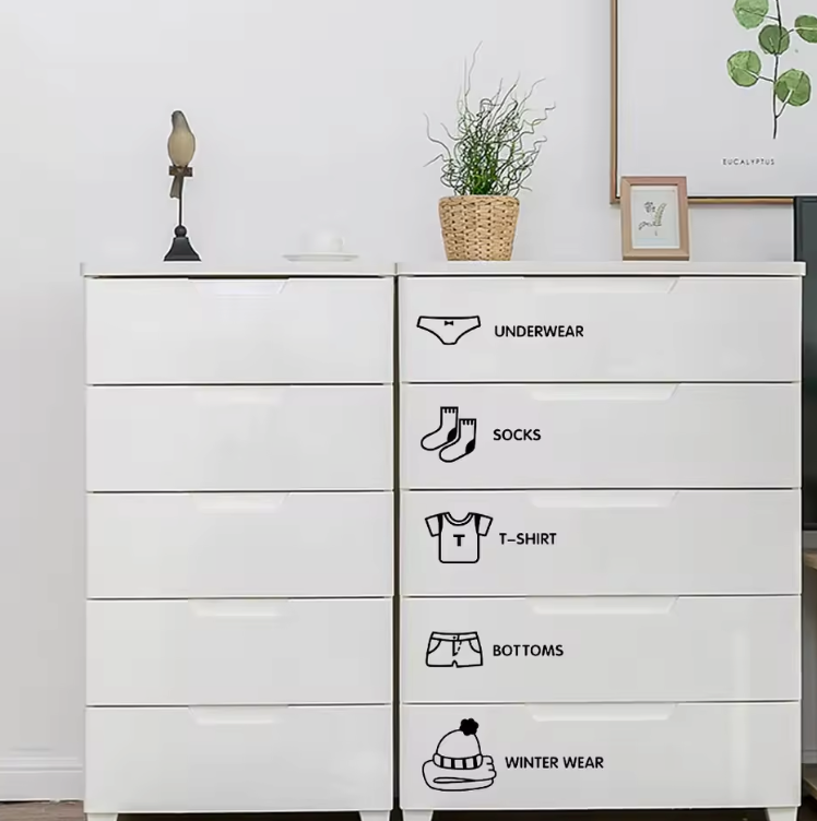 Webuymart™ Wardrobe Vinyl Art Stickers – 5pcs Set