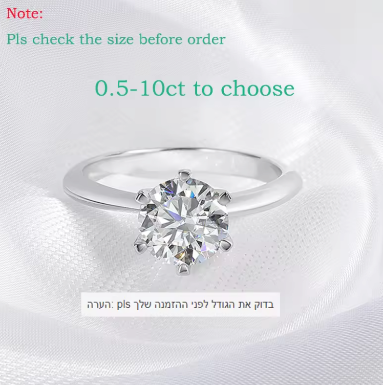 Webuymart™ GRA Certified Moissanite Solitaire Ring – 1–5CT Lab Diamond